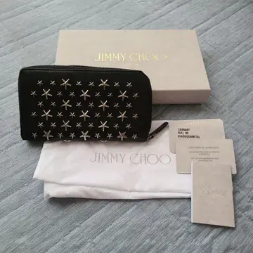 JIMMY CHOO/ 지미추 블랙 장지갑 라운드 지퍼