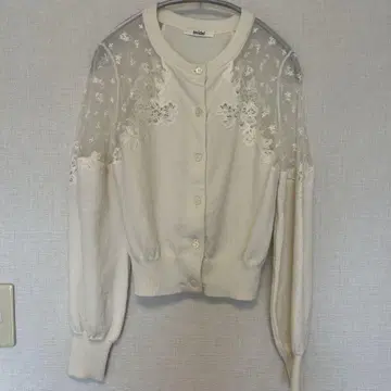snidel 아이보리 레이스 가디건 F