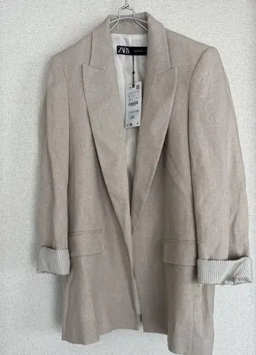 [ 새상품 ] ZARA 테일러드 자켓 린넨 베이지 S
