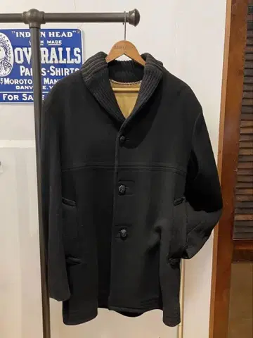 MIGHTY MAC 블랙 파라오 코트 울 60's