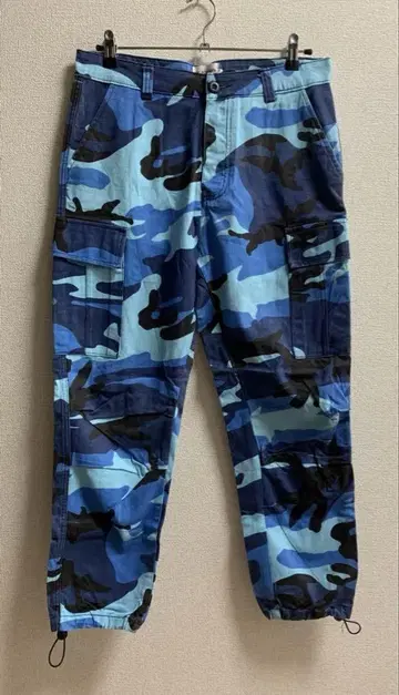BIG FOR SAM. 파랑블랙 카모플라쥬 카고 팬츠