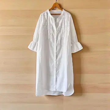 노코 오노 샹브르 드 노코 셔츠 원피스 화이트 프릴