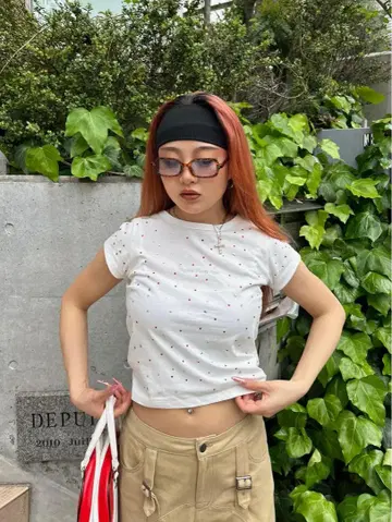 HTH Rhinestone Cropped Tee