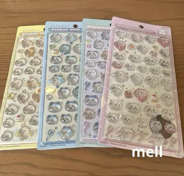 치이카와 (먼작귀) 모자 꽁지 드롭 씰 4개