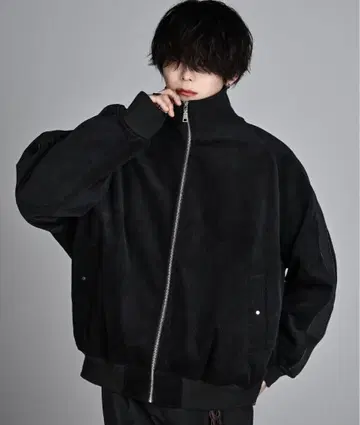 ADRER 코듀로이 라인 트랙 자켓 블랙 M