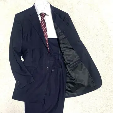 빅 사이즈 정장 셀렉트 레다 네이비 수트 셋업 체크