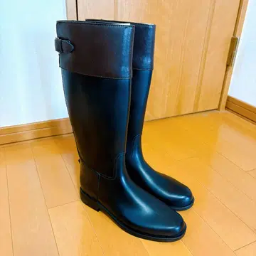 가죽 롱 부츠 블랙 버클 포함 S 사이즈