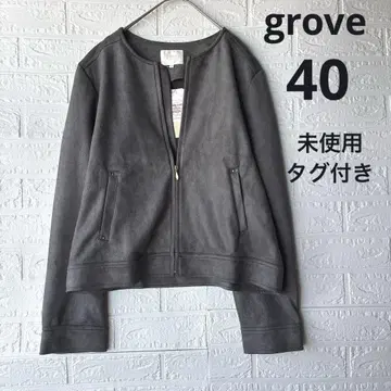 [ 미사용 택 포함 ] grove 그로브 마쉬멜로우 터치 노카라 블루종