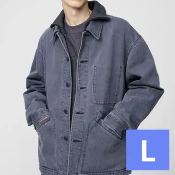 [ 새상품 ] UNIQLOU 오버 사이즈 컬러 데님 자켓 GRAY L
