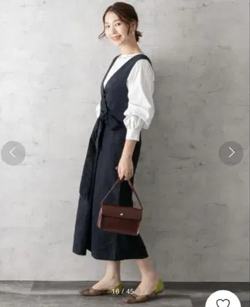 ROSSO 스웨이드 V넥 점퍼 원피스 네이비