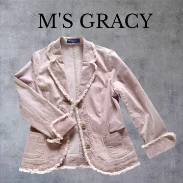 M'S GRACY 데님 자켓 프린지 자켓 핑크