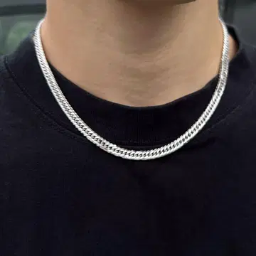 실버 925 키헤이 목걸이 12면 트리플 45cm 박스 포함