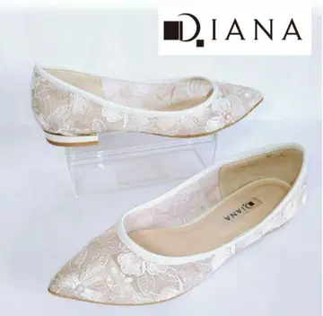 인기! DIANA 다이애나 자수 보타니컬 꽃무늬 레이스 플랫슈즈