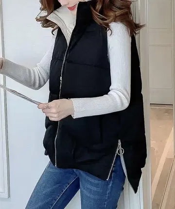 바이컬러 디자인 다운 베스트 충전솜 베스트 한국