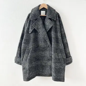 2024 AW 스픽 앤 스팬 W 슬리버 체크 하프 코트 38