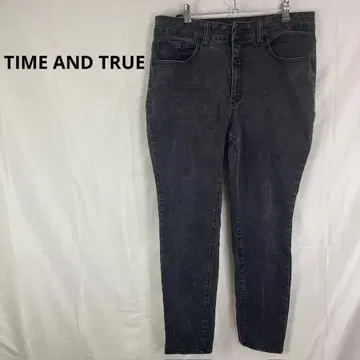 TIME AND TRU 타임앤트루 블랙 데님 스트레이트 스트레치