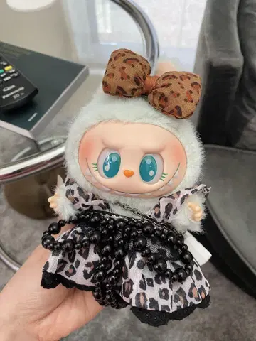 라부부 labubu 옷 갈아입기 의류 리본 레오파드 무늬