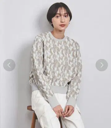 UNITED ARROWS 라메 자카드 풀오버 니트 스웨터
