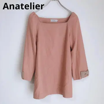 아나텔리어 티셔츠 7부 소매 스퀘어 옷깃 리본 오렌지 M 울 봄/가을
