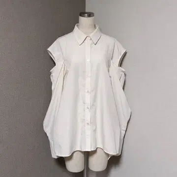 헤더 오픈 숄더 오버 셔츠