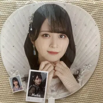 사사키 마이카 미니 사진 레어 ID 포토 스티커 부채 세트