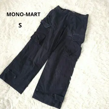 MONO-MART 와이드 카고 팬츠 워크 팬츠 S 코튼 블랙
