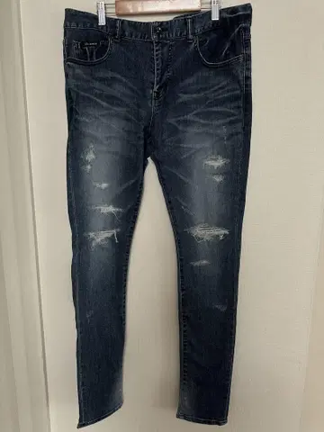 jackrose 잭로즈 데미지 가공 스키니 데님 다크 블루