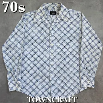 70s TOWNCRAFT 기하학 패턴 셔츠 빈티지 타운크래프트