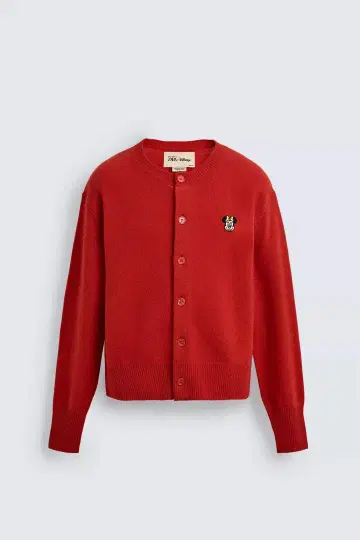 zara 디즈니 콜라보 자라 미니 남성용 가디건 레드 S