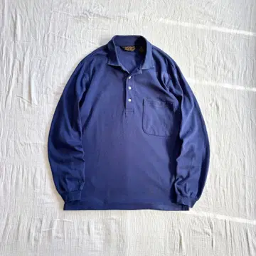 80s 90s 블랙 택 eddie bauer l/s polo shirt
