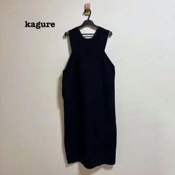 kagure 울코튼 크루넥 원피스 블랙