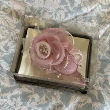 핑크 꽃 코사지 택 포함