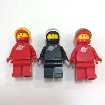 LEGO 우주 비행사 블랙 빨간색 미니 피규어 3체 세트