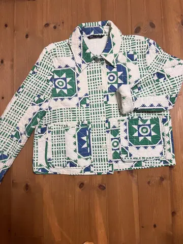 ZARA 기하학 패턴 퀼팅 자켓 L