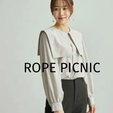 택 포함 새상품 ROPE PICNIC 긴팔 블라우스 큰 카라 부착 빅칼라