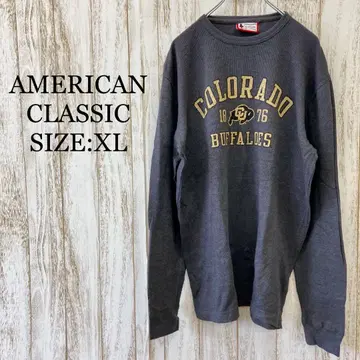 AMERICAN CLASSIC 풀오버 롱 T 프린트 그레이 XL