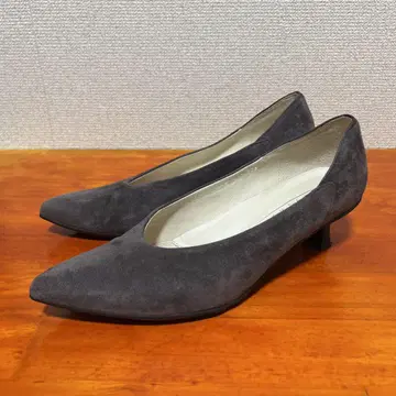 요시토 그레이 펌프스 22.5cm 스틸레토 스웨이드