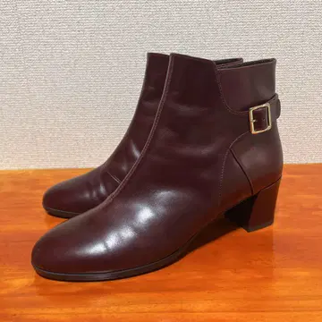 새상품급 리걸 벨티드 숏부츠 와인 레드 24cm