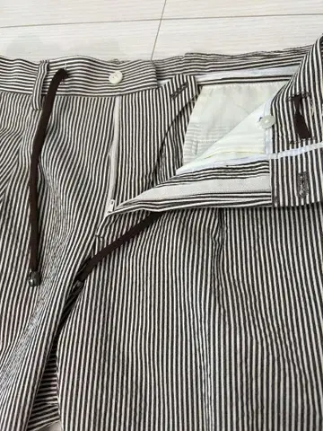 빔즈 F/드로코드 팬츠/시어서커/브라운