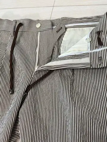 빔즈 F/드로코드 팬츠/시어서커/브라운