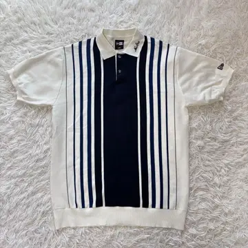 뉴에라 골프 니트 스웨터 피케 셔츠 카라 부착 골프웨어 화이트