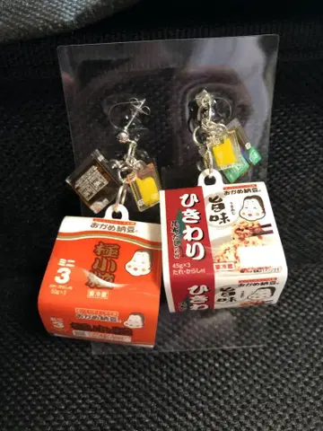 미니어처 식품 캡슐 토이 낫토 귀걸이