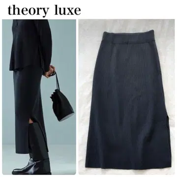 새상품급*theory luxe 띠어리 럭스 울 스트레이트 스커트 리브