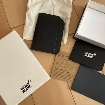 MONTBLANC 114675 명함지갑 블랙 천연 가죽 부속품 완비