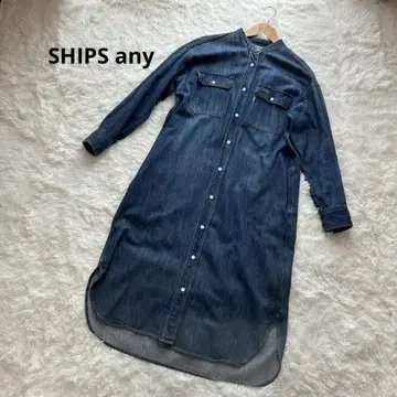 SHIPS any 노카라 데님 셔츠 원피스