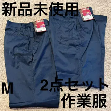 미사용 새상품 워크 팬츠 M 네이비 작업복 팬츠 연중 가을/겨울 2세트