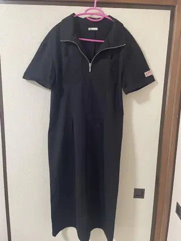 블랙 반팔 셔츠 원피스 지퍼 포함