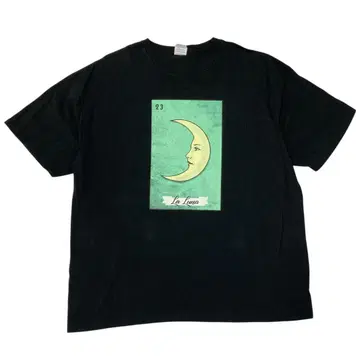 YAZBEK 프린트 블랙 T셔츠 2XL 로테리아 빈티지 블랙