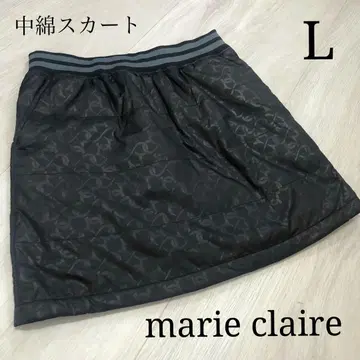 마리끌레르 골프웨어 여성용 충전솜 스커트 겨울용 따뜻한 블랙 L