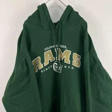 USA 구제 의류 pro player rams ncaa 후드티 그린 풋볼